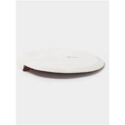 Блюдо для подачи Magistro Wood, 27.8×27.5×3 см, фарфор, коричневое