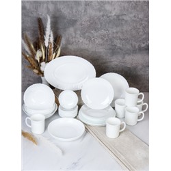 Столовый набор 33 предмета Классика белая  GRAY-20/LHP-8120 (WHITE) (уп 2)