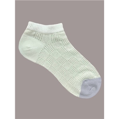 Короткие носки р.35-40 "Перфорация Сердечки" Зеленые