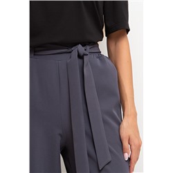 Брюки однотонные цвета графит с поясом Шарлин №2