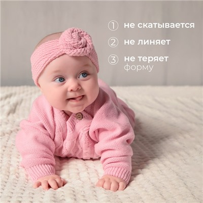 Комплект вязаный Крошка Я "Cute" рост 80-86 см, цвет розовый