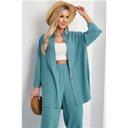 Рубашка льняная свободная