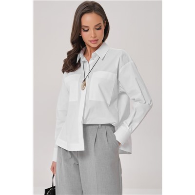 Блузка с карманами белого цвета