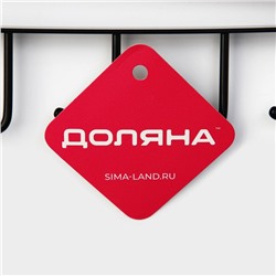 Держатель кухонный подвесной Доляна, на 6 предметов, 1.5×26×7 см, чёрный