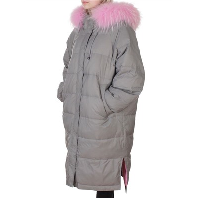 3072 GRAY Пальто зимнее пуховое женское (пух)