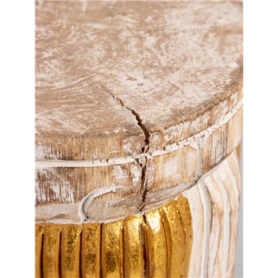 УЦЕНКА Табурет «Слон» 25×25×50 см, дерево албезия, белый