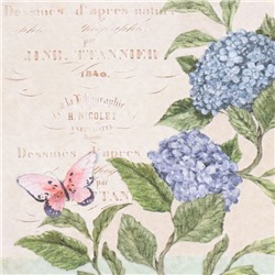 Декупажная карта 2 шт. «Голубая гортензия»