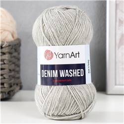 Пряжа для вязания спицами, крючком YarnArt, Denim Washed, 30% акрил, 70% хлопок, 130 м/50 г, (908 св. серый)
