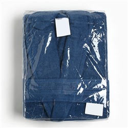 Халат махровый Этель, мужской размер 56-58 цвет синий, 100% хлопок, 320 г/м²