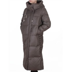 8310 GRAY/BROWN Пальто зимнее женское (200 гр. холлофайбер)