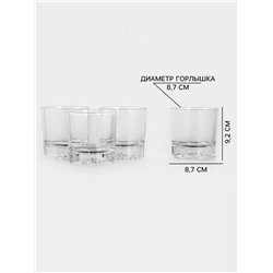 Стаканы для виски Magistro «Альфа», 310 мл, 8.7×9.2 см, набор 4 шт., стекло, прозрачные