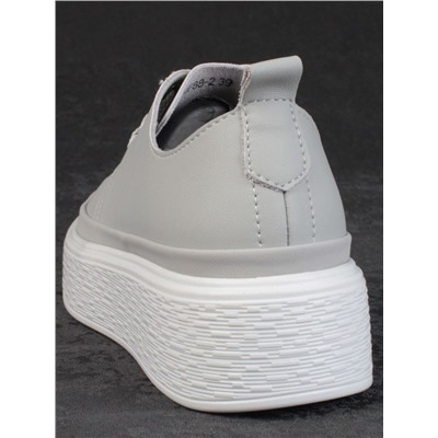 05-PDF88-2 GRAY Кроссовки женские (натуральная кожа)