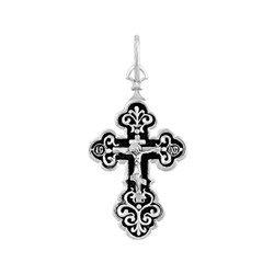 Крест из серебра литье частичное чернение