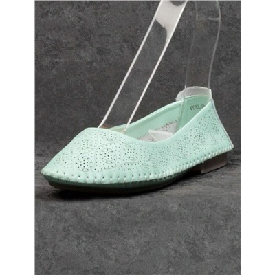 07-PDXL49-2 GREEN Балетки (натуральная кожа)