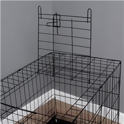 Клетка с люком для собак, 130×60×70 см, чёрная