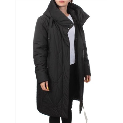 1119 BLACK Пальто зимнее облегченное женское (холлофайбер 150 гр.)