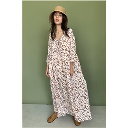 Платье женское  MOON085/05/Молочный, коричневый