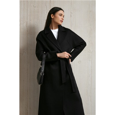 ШЕРСТЯНОЕ ПАЛЬТО В СТИЛЕ MAX MARA, ЧЁРНОЕ. АРТ. 1008