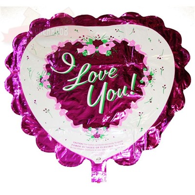 Шар фольга (с клапаном) Сердце I love you 60*65 см