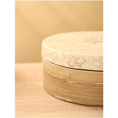 Банка для сыпучих продуктов, 16×16×7.5 см, бамбук