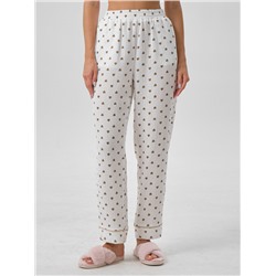 Брюки белые в сердечко с карманами