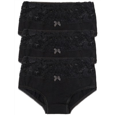 5940-02 Трусы для девочек с кружевом черные (BAYKAR)