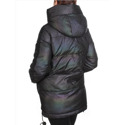 M - 2183 BLACK Куртка зимняя женская MEAJIATEER (200 гр. био-пух)