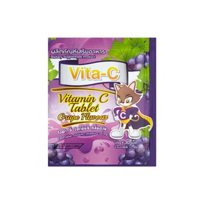 Витамин С для детей со вкусом винограда от VITA-C VITAMIN C GRAPE FLAVOR 25 MG. 30 TABLETS