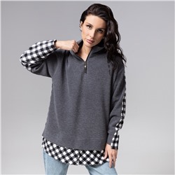 Свитшот с имитацией многослойности, Путешествие начинается (мокрый асфальт)