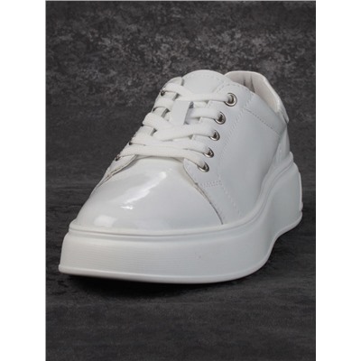 05-PDD215-2 WHITE Кроссовки женские (натуральная кожа)