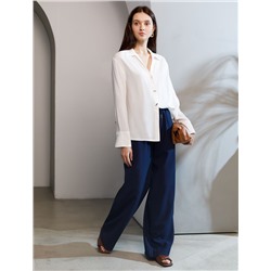 Блузка с широкими манжетами из вискозы с лиоцеллом