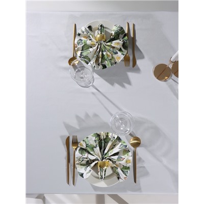 Набор салфеток с декоративными кольцами «Этель» Camellia, 40×40 см - 2 шт., 100% хлопок, саржа