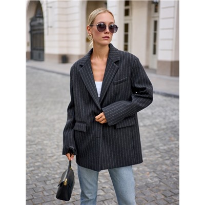 Пальто драповое серый