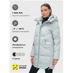 Куртка зимняя женская с капюшоном модная голубого цвета 3193Gl