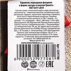 Леденец на палочке «Моему герою. 23 февраля», со вкусом граната, 35 гр.