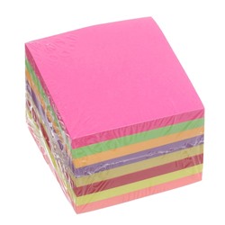 Блок с липким краем, 51×51 мм, 400 листов, флуоресцентный, 8 цветов, МИКС