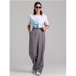 Футболка белая оверсайз с принтом