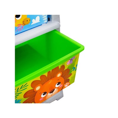 Комод пластиковый детский «Весёлый зоопарк», 3 секции