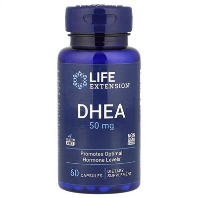 Life Extension, DHEA, 50 мг, 60 капсул