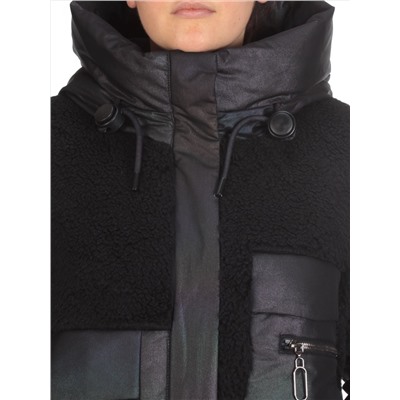 M - 2183 BLACK Куртка зимняя женская MEAJIATEER (200 гр. био-пух)