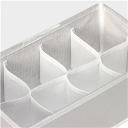 Органайзер для хранения белья LaDо́m, 8 ячеек, 24×14×10 см, серый
