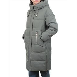 7715 GRAY/GREEN Пальто зимнее женское (200 гр. холлофайбер)
