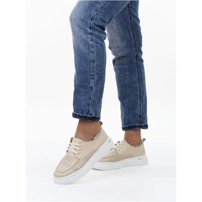 03-C929-2A BEIGE Полуботинки летние женские (натуральная кожа)