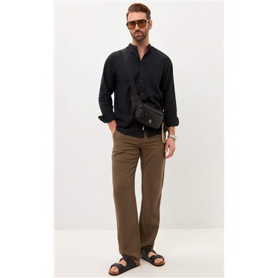 Рубашка д/р лен F511-0480 black