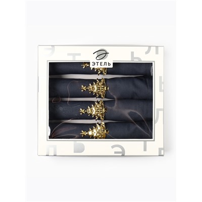 Набор салфеток сервировочных «Этель, Сказочная ёлка», 40×40 см - 4 шт., с декоративными кольцами, 100% хлопок