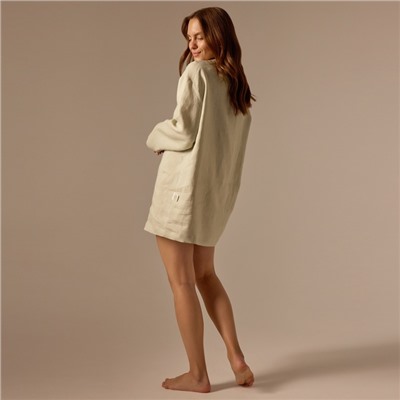 Пижама женская (рубашка, брюки) SL HOME Linen, светло-зелёная