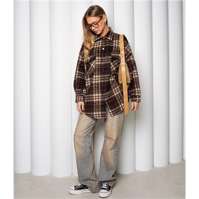 Рубашка #КТ25552, коричневый