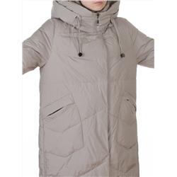 8806 GRAY/BEIGE Пальто зимнее женское (150 гр. холлофайбер)