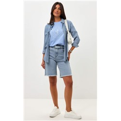 Шорты джинс F512-0908 l.blue