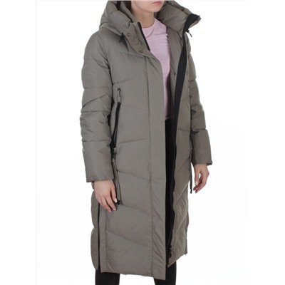 A73 GRAY/GREEN Пальто зимнее женское (200 гр. холлофайбер)